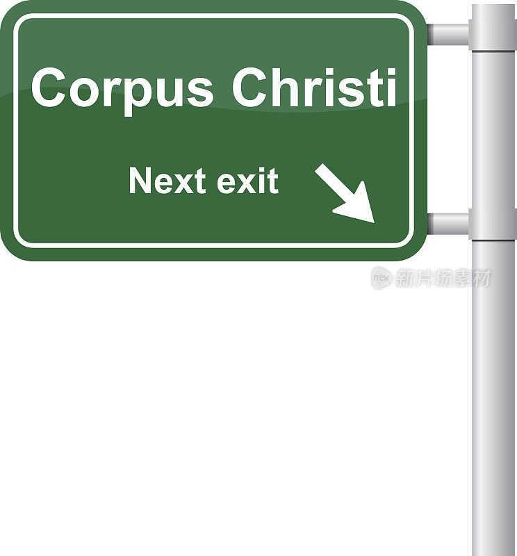 Corpus Christi下一个出口绿色信号向量